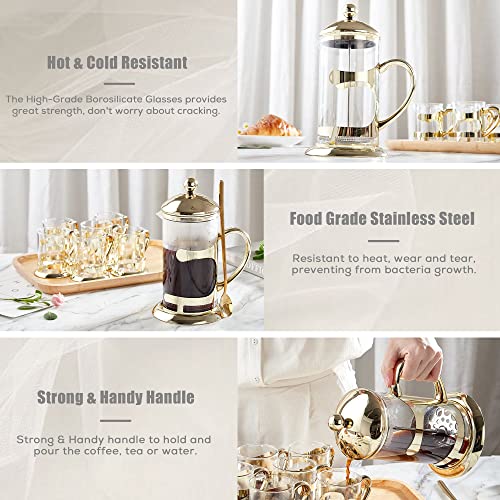 Gold French Press Coffee Maker
