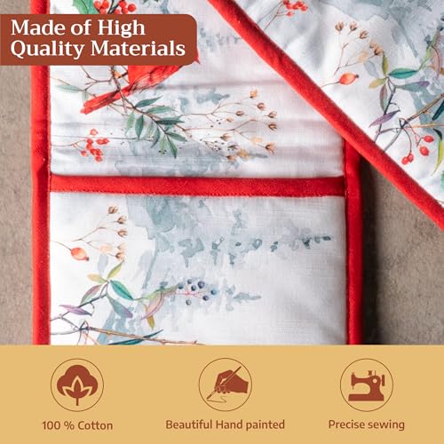Double Oven Mitts 100% Cotton Double Oven Glove