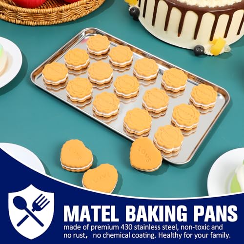 12 Pcs Stainless Steel Baking Sheet Cookie Pans (12 Count)