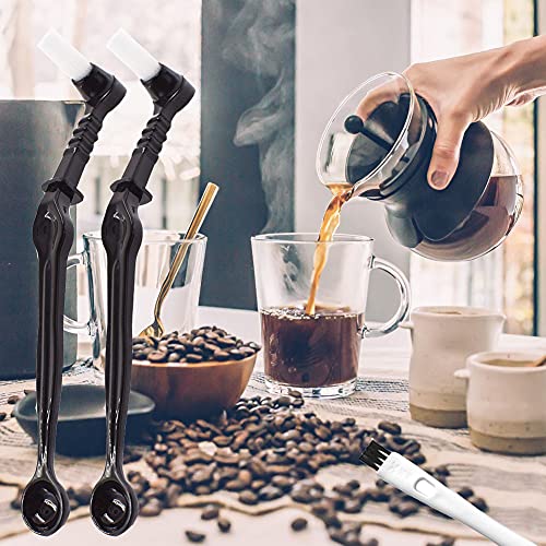 8 Pieces Coffee Brush Set Professional Espresso Brush Kit Include Wooden Coffee Grinder Machine Cleaning Brush and Nylon Espresso Brush for Coffee Machine Group Head