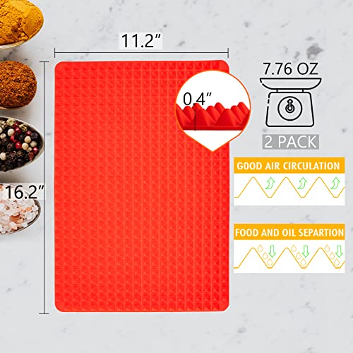 Silicone Baking Mat Red Pyramid Non Stick Bacon Microwave Tray Pastry Mats Red BBQ Grill Mat Baking Supplies oven Liners For Bottom Of Oven