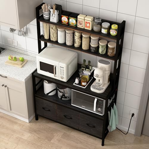 Bakers Rack with Power Outlet (5 Count)