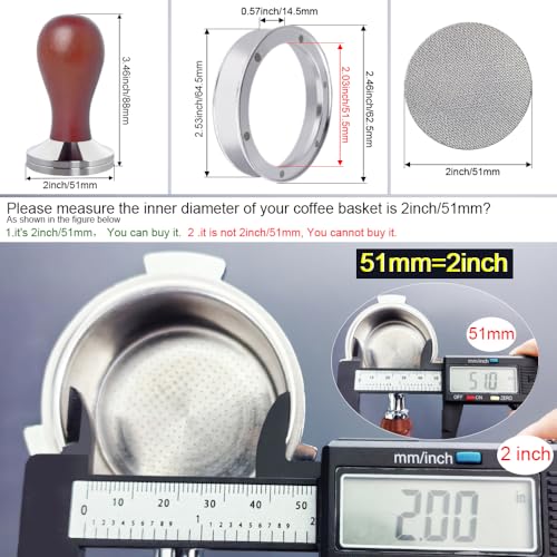 5Pcs Set Espresso Tamper 51mm Accessories Kit
