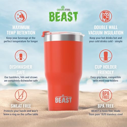 Beast 20 oz Tumbler Stainless Steel Vacuum Insulated Coffee Ice Cup Double Wall Travel Flask