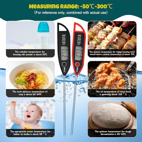 6 Set Digital Food Thermometer Long Probe Instant