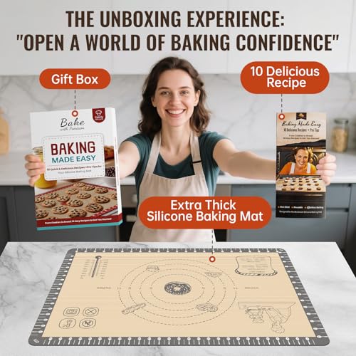 Silicone Macaron Baking Mat with 10 Easy Recipes