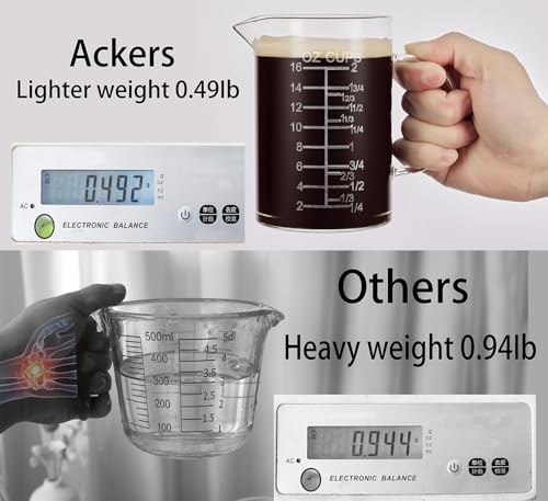 Ackers Etched Graduated Glass Measuring Cup