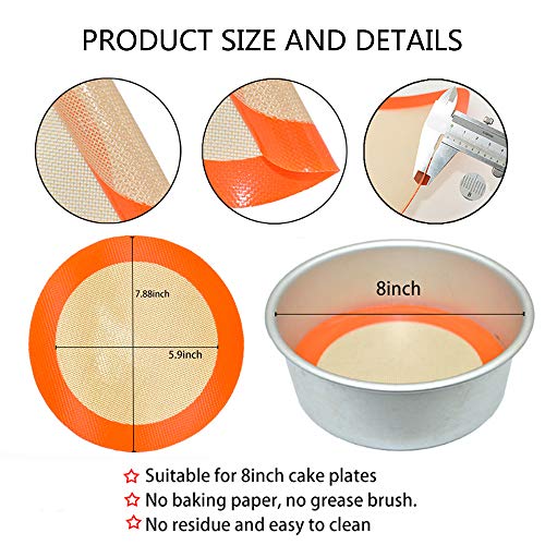 Round Silicone Baking Mats for 8 Inch Cake Pan