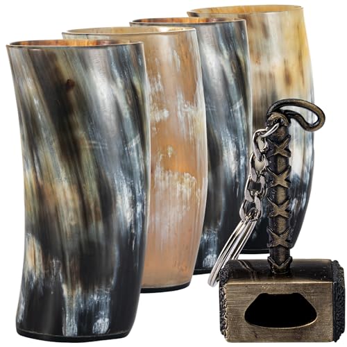 Viking Drinking Horn Mug Set of 4 (4 Count)