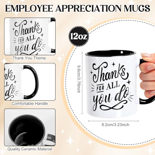 6 Set Employee Appreciation Gifts 12 oz Thank You Mug and Mug Box (6 Count)