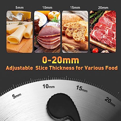 Meat Slicer CUSIMAX Electric Deli Meat Slicer with 2 Removable 8.7''Stainless Steel Blades (2 Count (Blades))