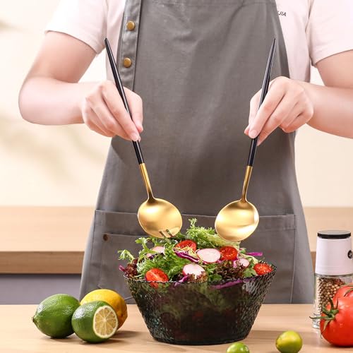 Black Gold Salad Serving Utensils (2 Count)
