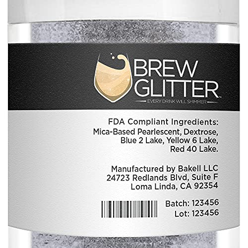 Silver BREW GLITTER Edible Glitter For Drinks