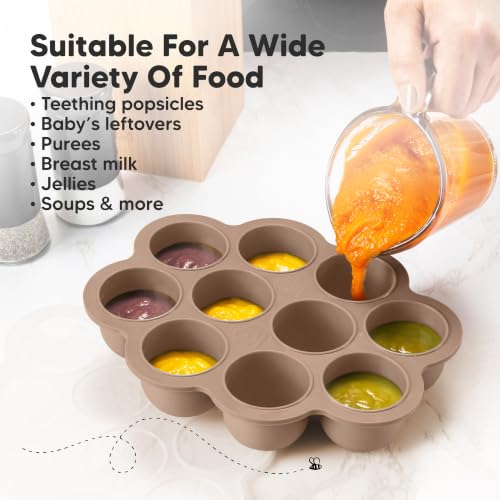 Silicone Food Freezer Trays with Lid (10 Count)