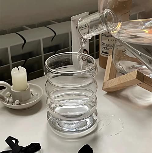 4 Pcs Drinking Glasses with Glass Straw 14oz Glassware Set (4 Count)
