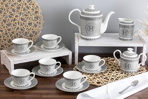 Complete Porcelain Tea Set for 6