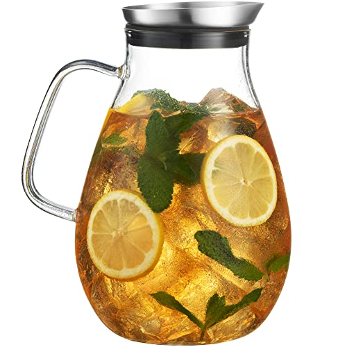 84 OZ Glass Pitcher With Stainless Steel Lid