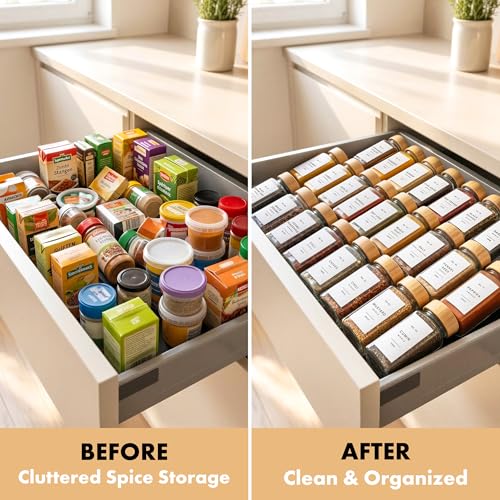 Glass Spice Jars with Label (36 Count)