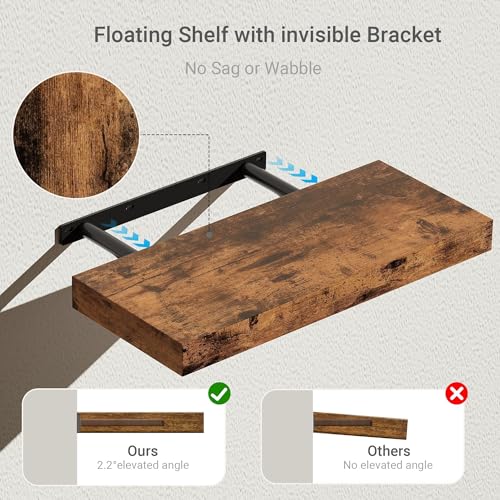 Floating Shelves for Wall Mounted 16 inch Set of 2 (2 Count)