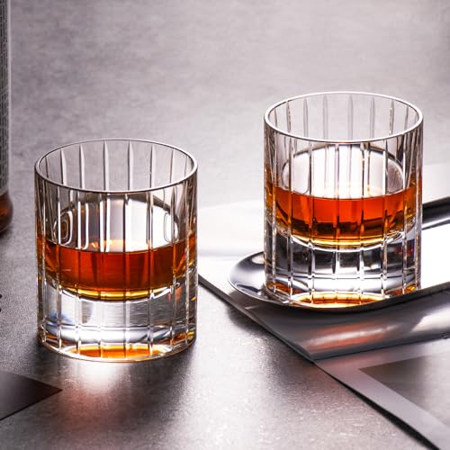 Crystal Whiskey Glasses Set of 2 Handcrafted Old Fashioned Glasses (2 Count)