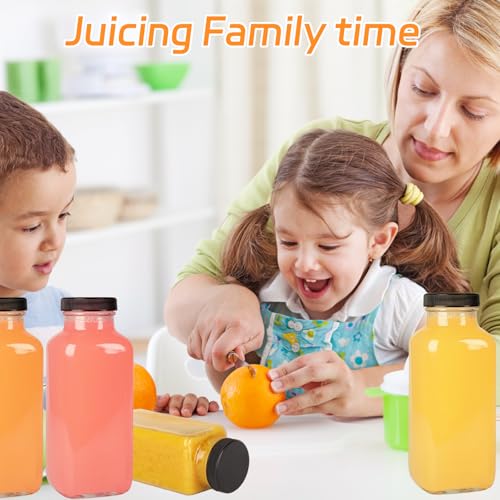 6 Pack 12oz Glass Drink Bottles with Lids