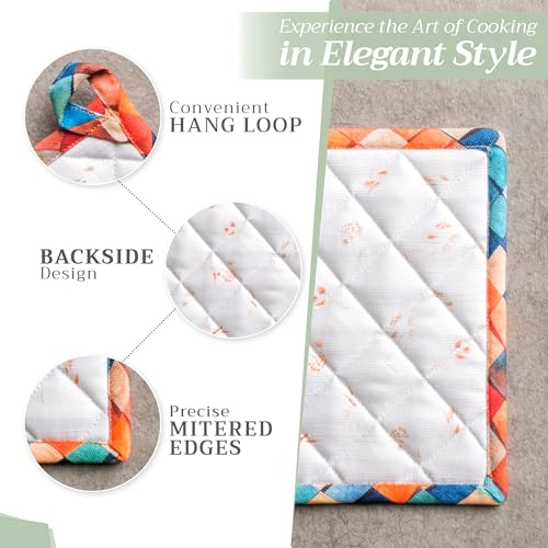 100% Cotton Oven Mitt & Pot Holder Set