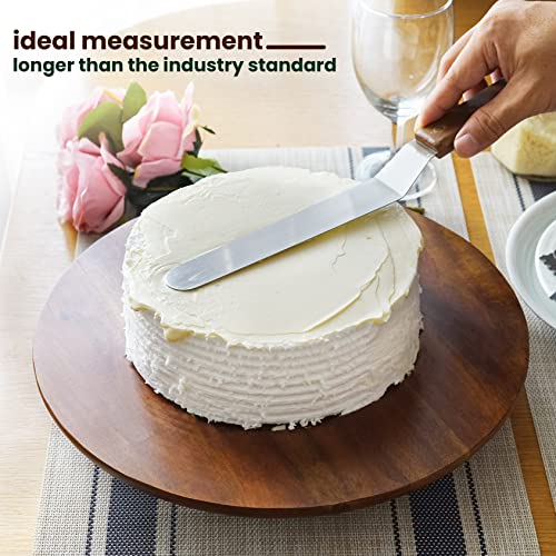 13" Acacia Cake Stand Rotating