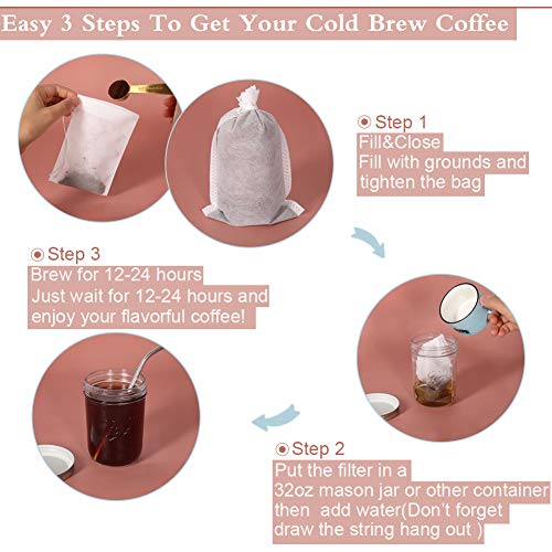4x6 Inch Cold Brew Coffee Filter Bags (50 Count)