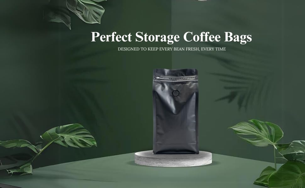 Premium Coffee Bags with Valve (50 Count)