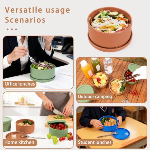 24 fl oz Adult Silicone Reusable Lunch Bento Bowl with Lid