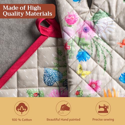100% Cotton Oven Mitt & Pot Holder Set