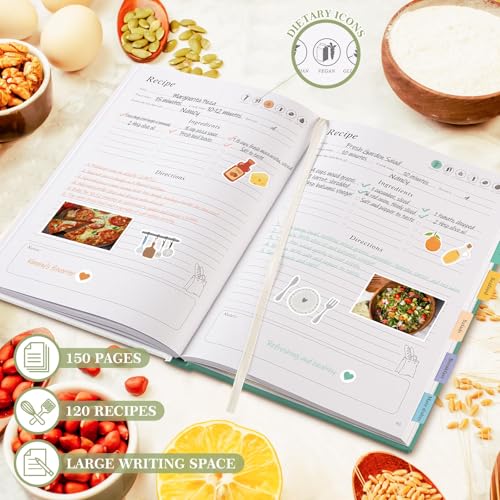 Blank Recipe Book Cookbook for 70 Recipes
