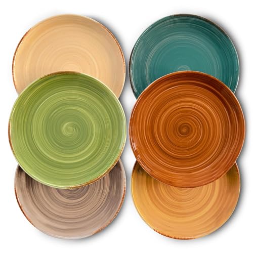 Ceramic Helix Swirl Salad Plates Set of 6 (6 Count)