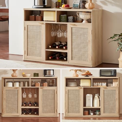 Rattan Wine Bar Cabinet with 2 Doors