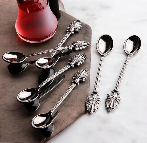 Decorative Zamac Tea Spoons Set (6 Count)
