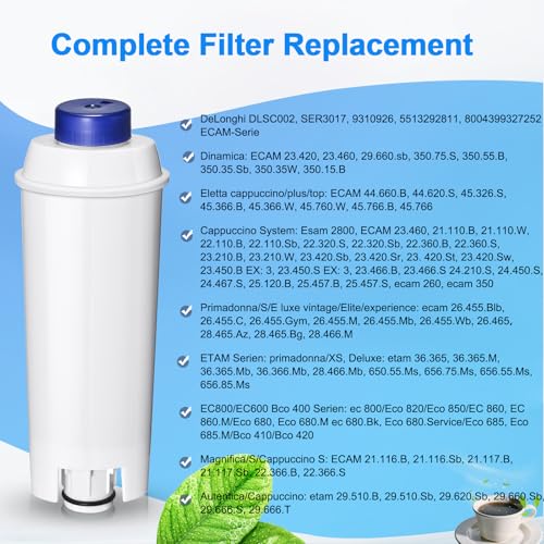 Water Filter Replacement for De’Longhi Coffee Machines (4 Count)