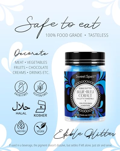 Blue Edible Glitter for Drinks