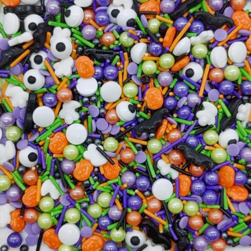 Halloween Sprinkles Ghost & Pumpkin & Eyes Cake Decorations Topper Edible Themed Sprinkles For Cookie Decorating
