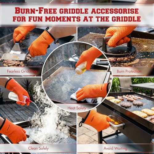 Silicone Griddle Grill Gloves Heat Resistant Oven Mitts