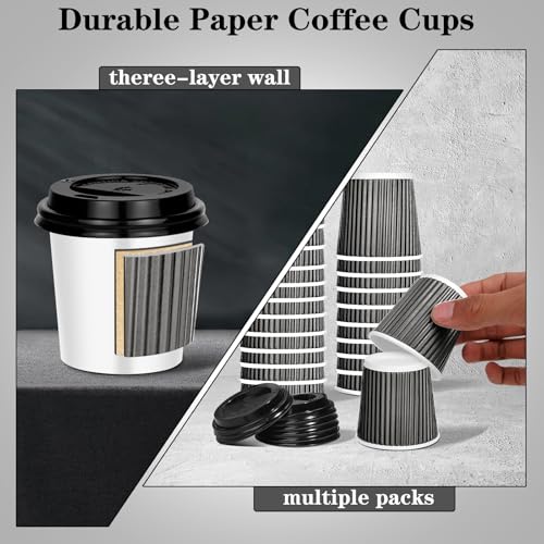 100 Pack 4oz Disposable Espresso Cups with Lids (100 Count)