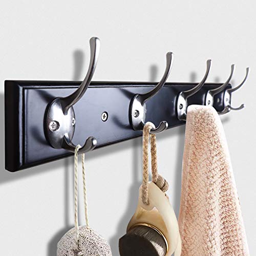 12 Pack Silvery Double Coat Hooks Wall Mounted with 24 Screws (12 Count)