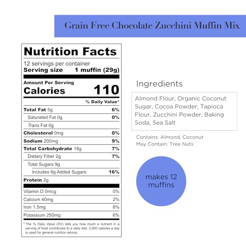 Grain Free Chocolate Zucchini Muffin Baking Mix (11.5 Ounce)