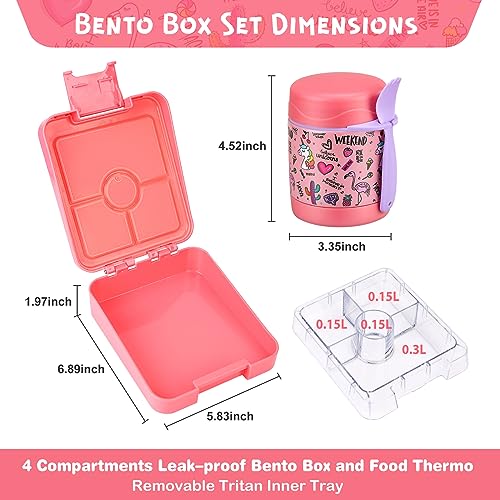 Bento Lunch Box Set With 10oz Soup Thermo