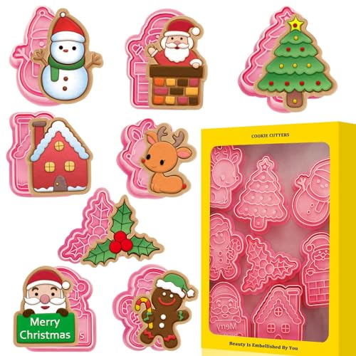 3D Christmas Cookie Cutters (8 Count)