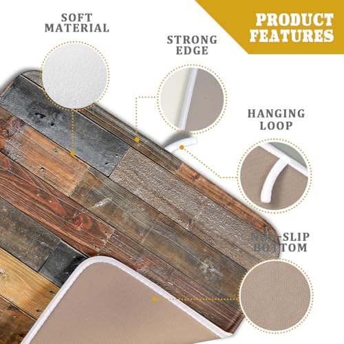 Wood Grain Dish Drying Mat for Kitchen Countertop