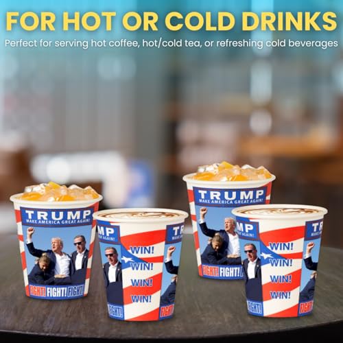 Trump Design Disposable Paper Coffee Cups (50 Count)