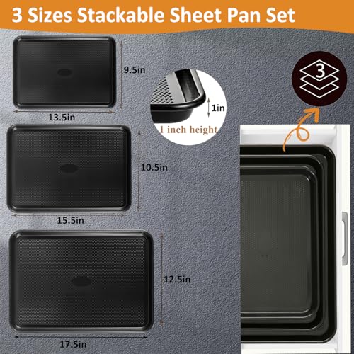 Nonstick Baking Sheet Pan Set of 3