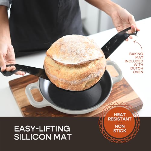 Enameled Cast Iron Dutch Oven for Sourdough Bread Baking