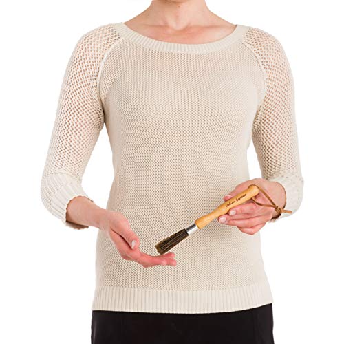 Natural Pig Bristle Espresso Maker Brush with Oiled Beechwood Handle