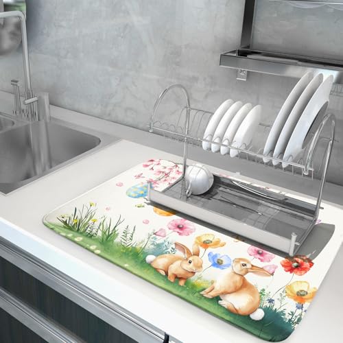 Easter Bunny Dish Drying Mat